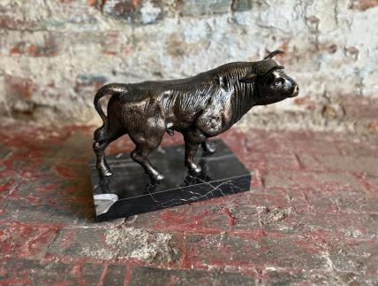 bull figure with marble base